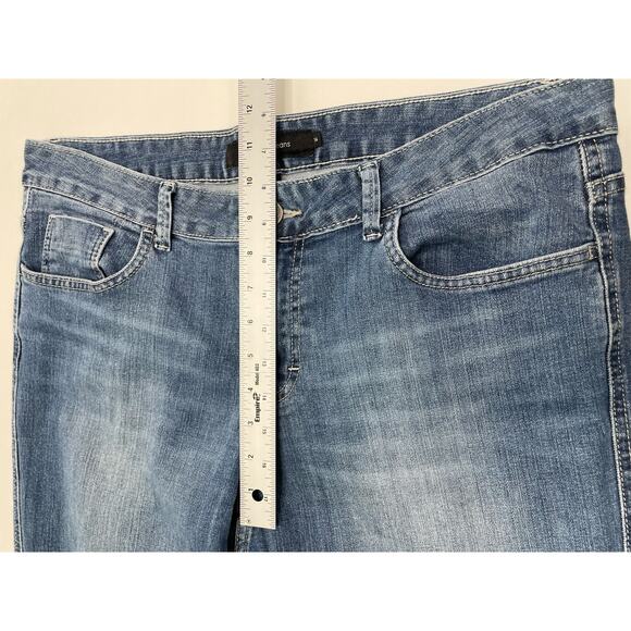 Calvin Klein Whiskered Bootcut Jeans Mid Rise Denim Medium Wash Blue Womens 14 - Picture 8 of 10